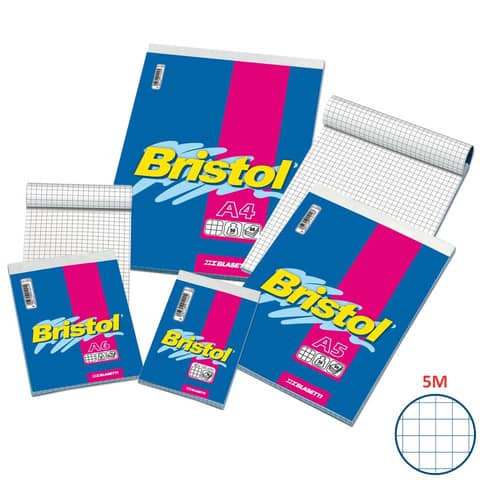 Blocco punto metallico Blasetti BRISTOL copertina patinata 115 gr 50 g/m² Q 5M A5 15X21cm - 1028